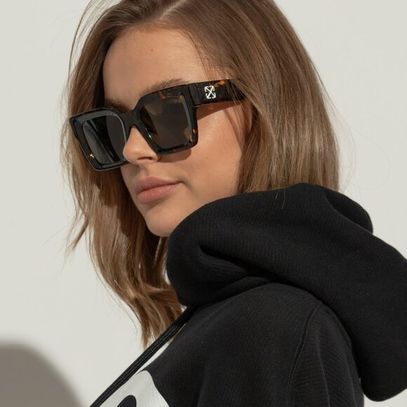 Off-White JACKSON Women Sunglasses Havana Green  Square OERI13I JACKSON 6055 - Picture 10 of 13